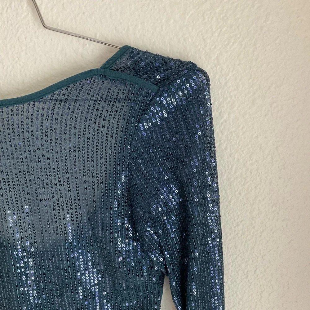 NWT Free People Unapologetic Sequin Long Sleeve Top